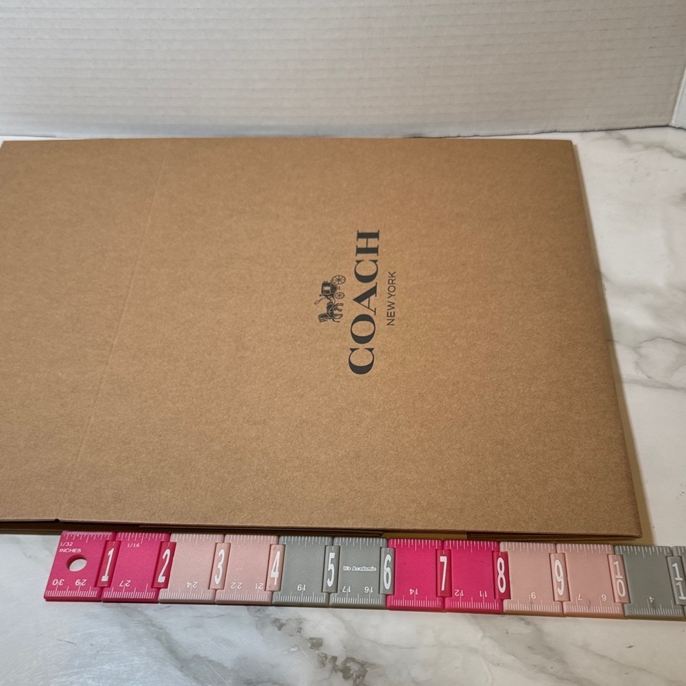 Authentic Coach Brown Gift Box with Sticker, Card, and Tissue Paper. New. - Picture 6 of 14